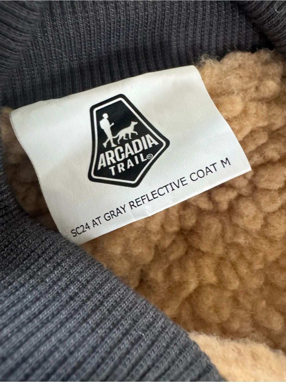 Arcadia Trail Ultra Reflective Sherpa Lined Dog Jacket Gray Coat M